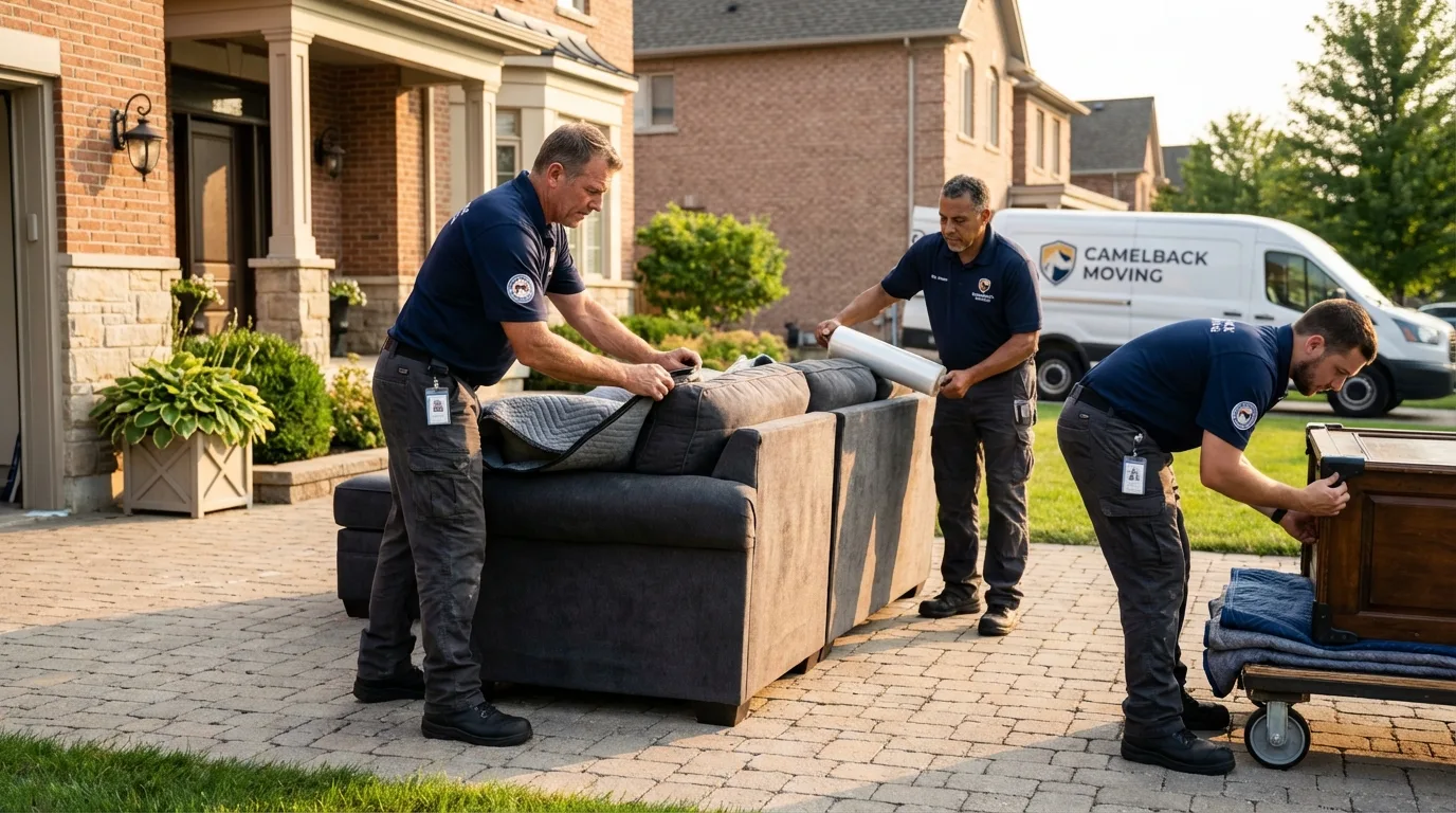 Large estate moving crew wrapping furniture in Asherton, TX